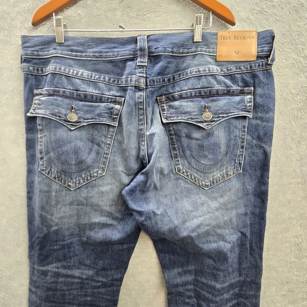 True Religion Men Jeans 40 Blue Denim GENO Flap Relaxed Slim‎ 31